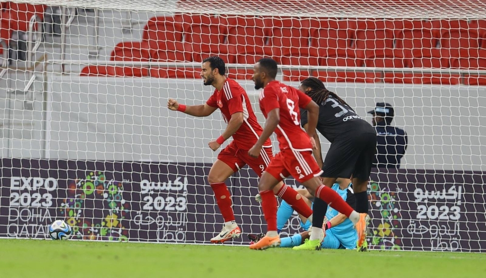 Mohamed El-Sayed (34) of Al Shamal evades a tackle during the QNB Stars  League game between Al Rayyan and Al Shamal at the Suheim bin Hamad Stadium  in Doha, Qatar on 11